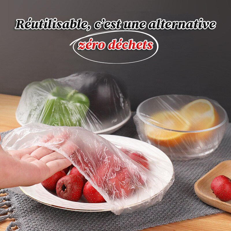 Couvertures élastiques Réutilisables 200 Sacs De Conservation Alimentaire Réutilisables - Couvercles élastiques - Pour Frigo Et Congélo Protection Nourriture Anti-insectes