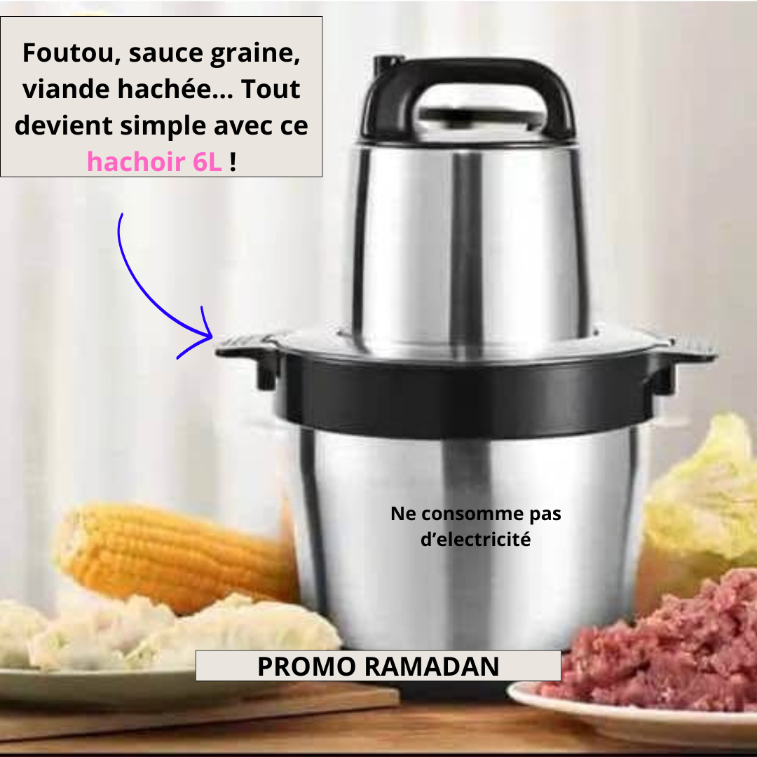Le NOUVEAU hachoir électrique Passe partout  Hachez, mixez, gagnez du temps :  |6 LITRES