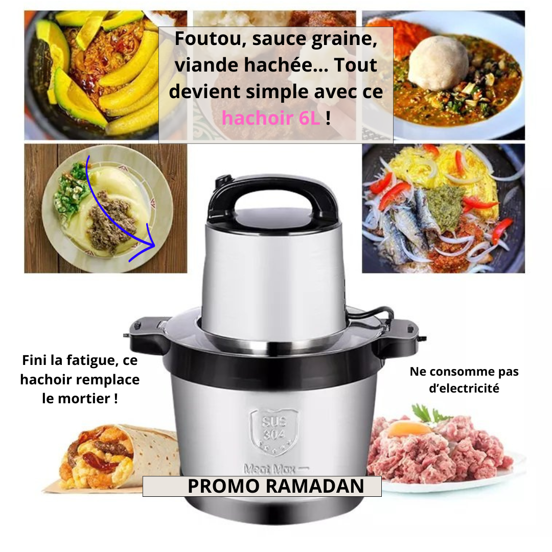 Le NOUVEAU hachoir électrique Passe partout  Hachez, mixez, gagnez du temps :  |6 LITRES