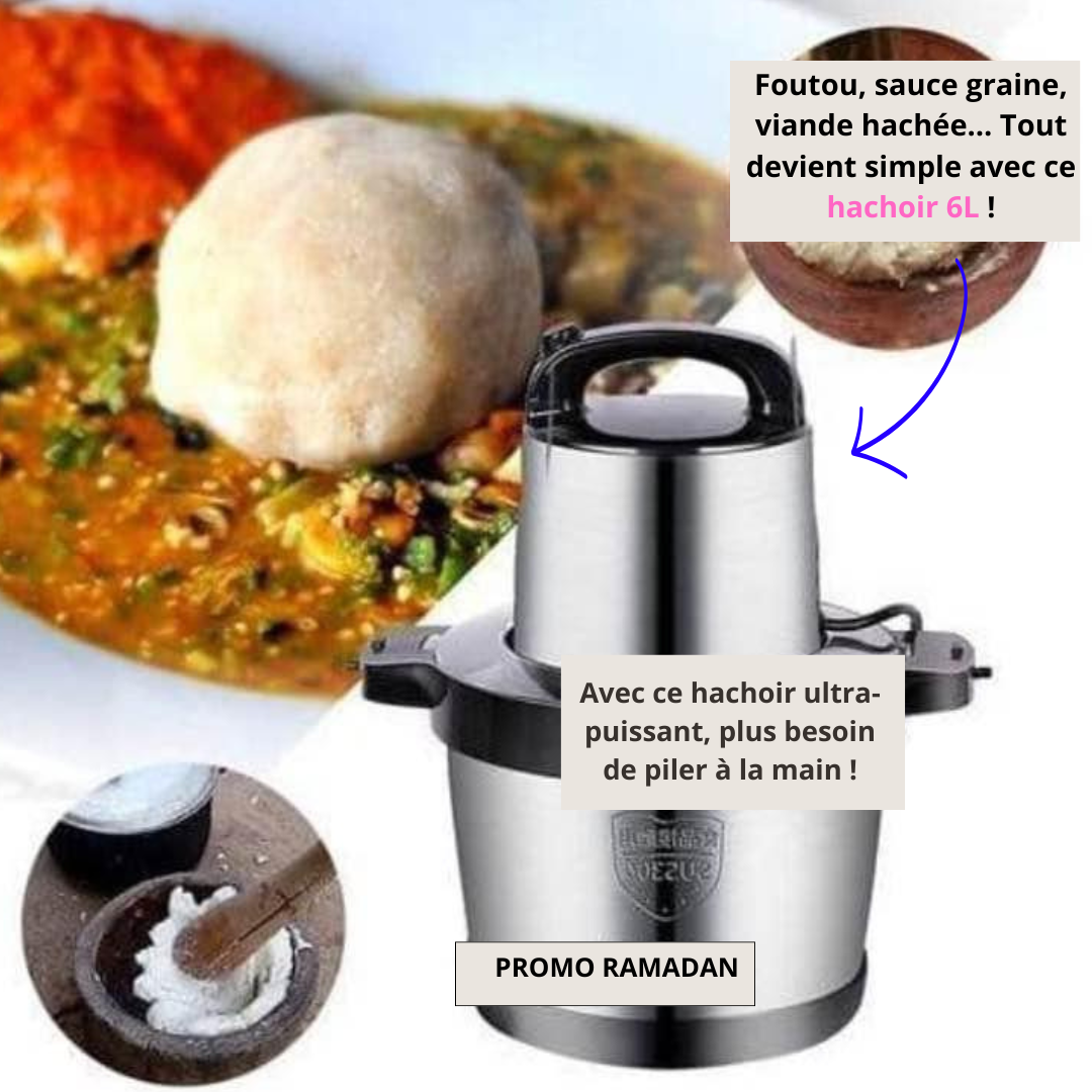 Le NOUVEAU hachoir électrique Passe partout  Hachez, mixez, gagnez du temps :  |6 LITRES