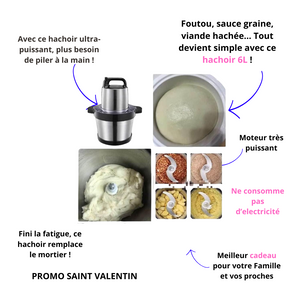 Le NOUVEAU hachoir électrique Passe partout  Hachez, mixez, gagnez du temps :  |6 LITRES
