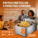 Charger l'image dans la galerie, Friteuse Professionnelle  5.5L Le Secret des Frites Parfaites, du Poulet Croustillant et des Plats Rapides Sans Stress.
