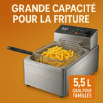 Charger l'image dans la galerie, Friteuse Professionnelle  5.5L Le Secret des Frites Parfaites, du Poulet Croustillant et des Plats Rapides Sans Stress.
