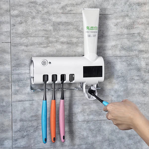 Stérilisateur de brosse à dents à lumière UV, porte-brosse à dents, presse-dentifrice (kits Complet )