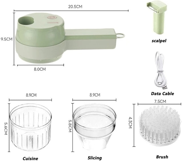 Ensemble coupe-légumes électrique portable, durable