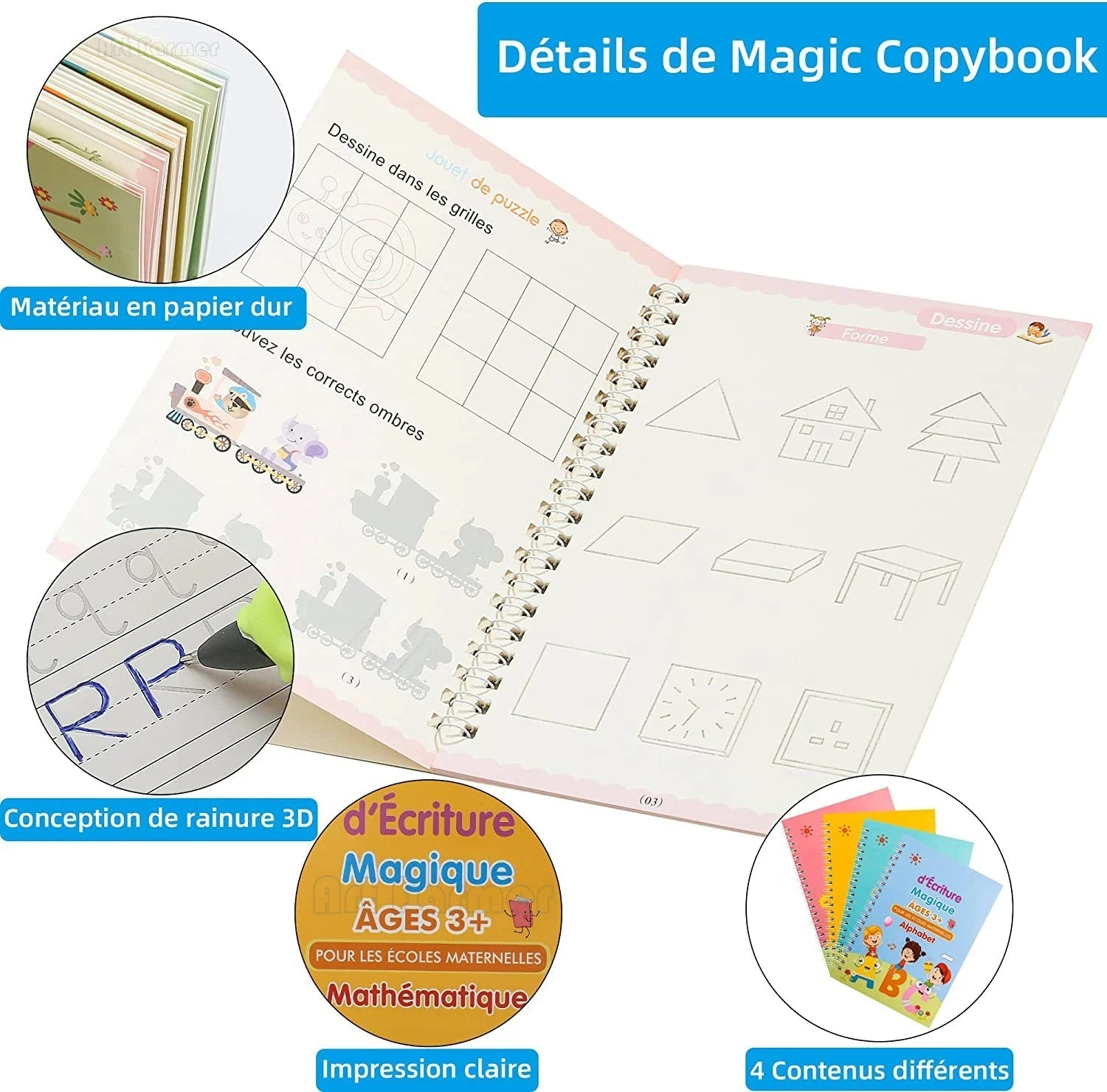 MagicBook™ 4 Cahiers d'écriture magique